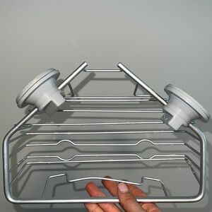 Stainless steel bath caddy, suction to wall